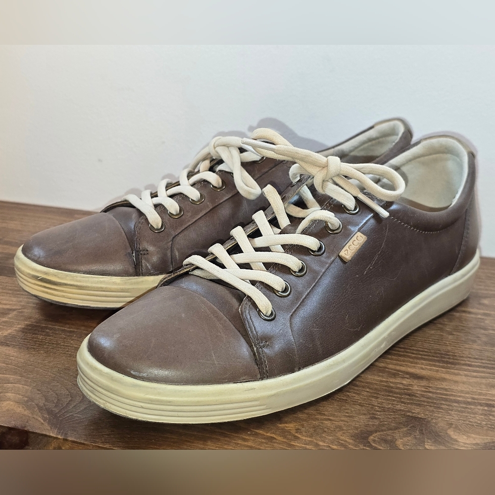 Ecco Soft 7 NWOT Brown Leather Sneaker Women's Size 11.5 - Picture 4 of 9